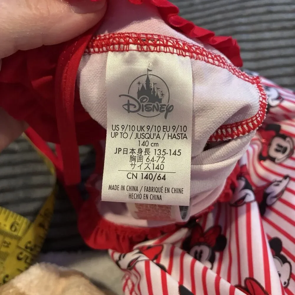 Disney Parks One Piece Minnie Mouse Swimsuit Girl Size 9/10